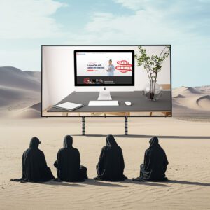 Die cyberbude in der Wüste.