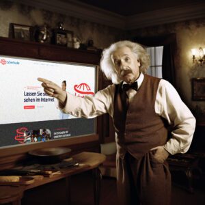 Albert Einstein und die cyberbude.